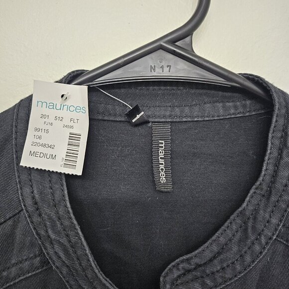 NWT Maurices Womens Black Classic Zipper Pockets Long Sleeve Jacket Size Medium - Picture 6 of 12